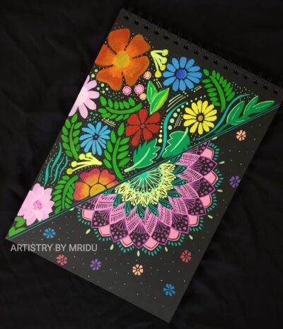 Floral Mandala Art  [ ID 1309 ] without frame