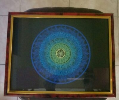 Multicolour Mandala Art ( Circular) ID1403 with frame - Image 2