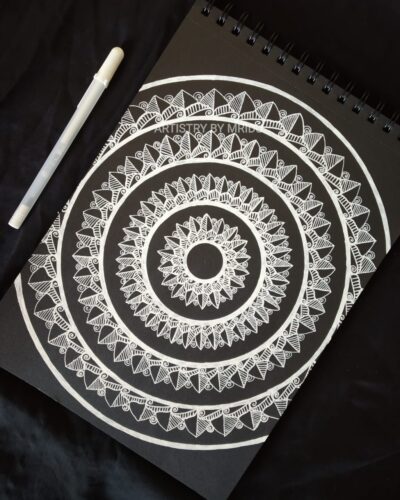 White Mandala Art ID 1054 without frame