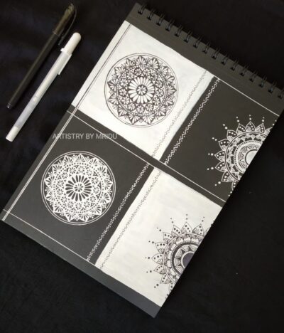 Black & White Mandala Art [ID 1041] with frame