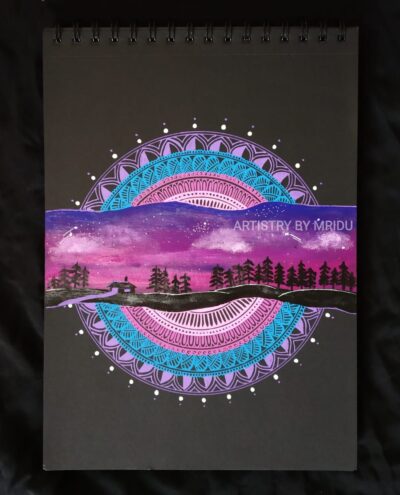 Mandala art with Scenery [ ID 1409] with frame